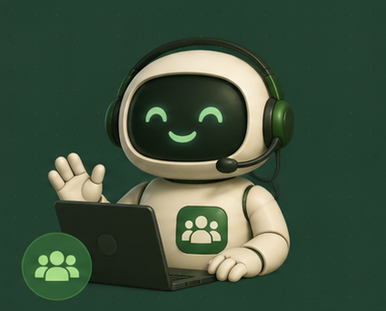 Agente comercial de Germyna saludando desde su computadora